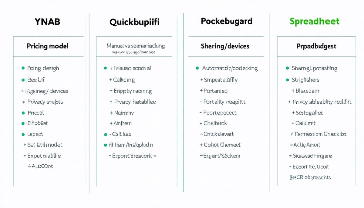 Bütçe uygulamaları karşılaştırması: ücretli planlar, ücretsiz katmanlar ve tablo